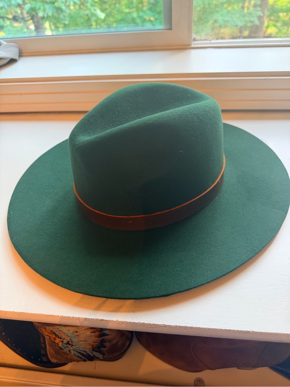 Wyeth Wool Hunter Green Panama Hat 57 CM NWT